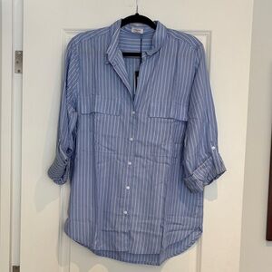 Babaton Light Blue Striped Casual Shirt